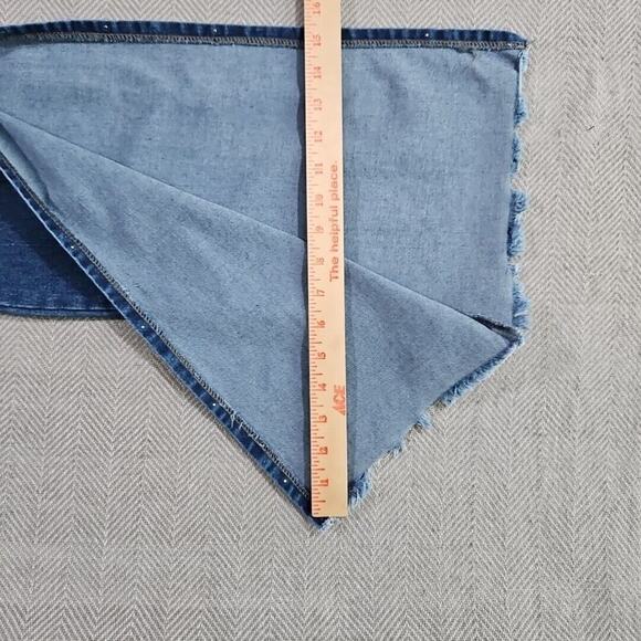 Cardinale Jeans Women's Sz 8 26x28 Med Wash Blue Slit Seam Pearls Y2K Fairy Core - Picture 8 of 16